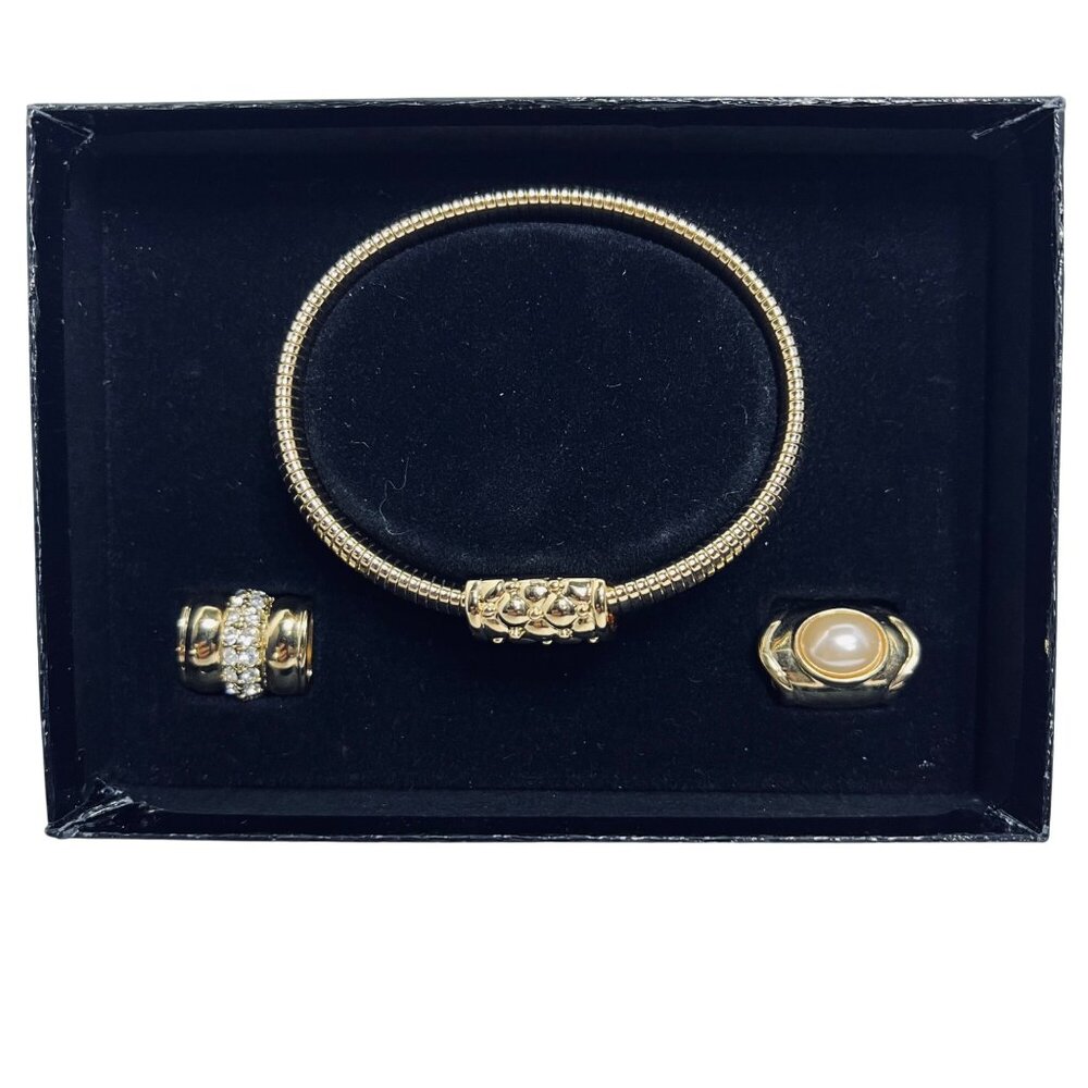 Joan Rivers Gold Tone Omega Snake Chain Bracelet With Magnetic Charms (5950) - Picture 2 of 6